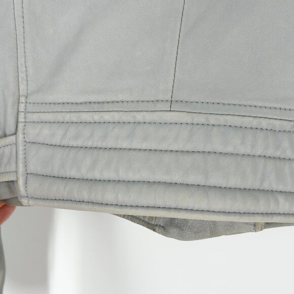Iro Luiga Gray Leather Moto Biker Jacket - Picture 12 of 14